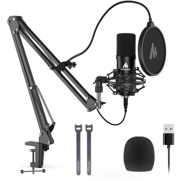 USB Microphone, 192KHZ/24Bit Plug & Play PC Computer Podcast Condenser Cardioid - Picture 1 of 7